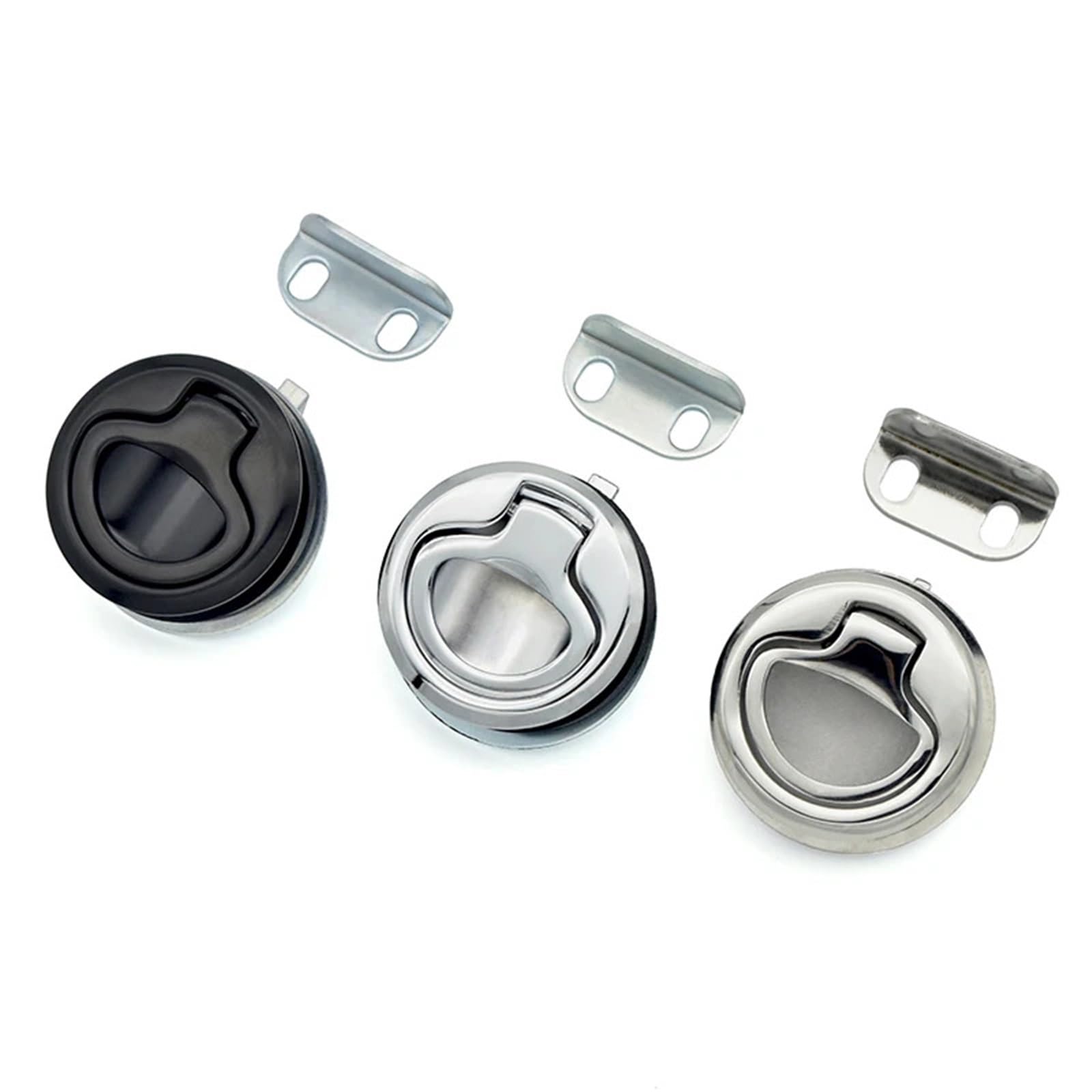 Loquet marin anti-vibration avec anneau de traction pour coffre de bateau