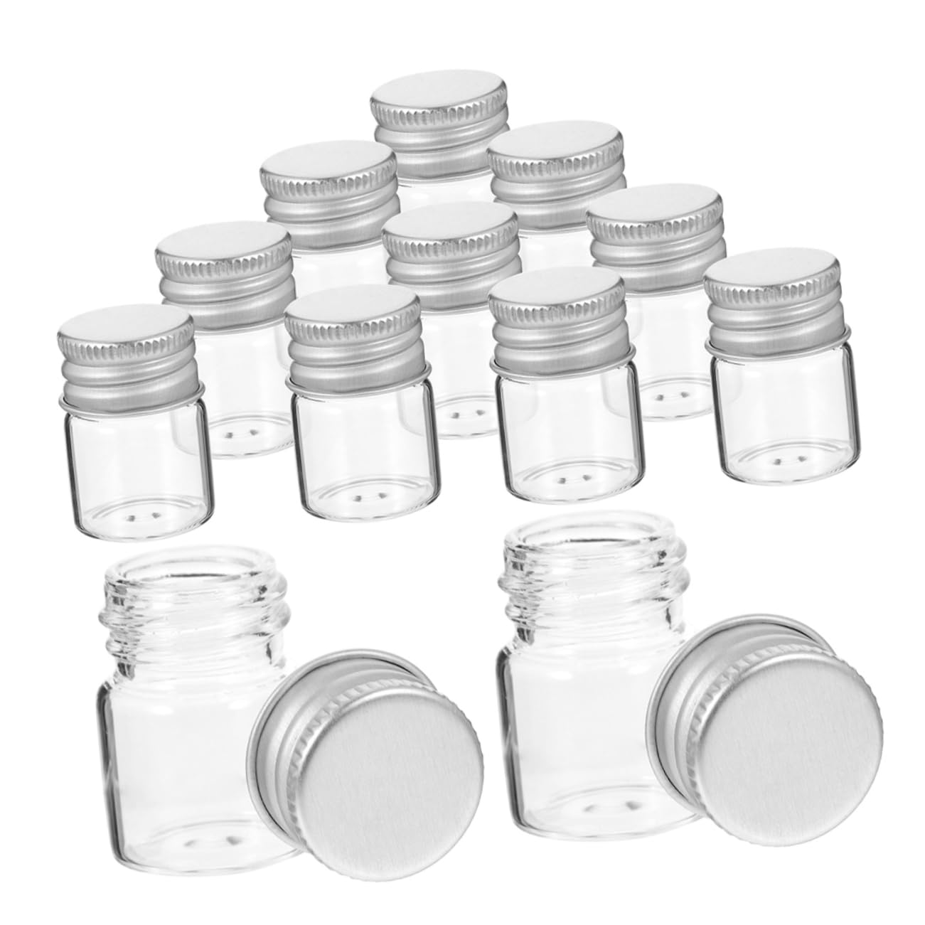HEALLILY 24Pcs Mini Glass Bottles with Caps Small Vials for DIY Crafts Leak Sealing Transparent Design for Recognition Versatile Use for Samples