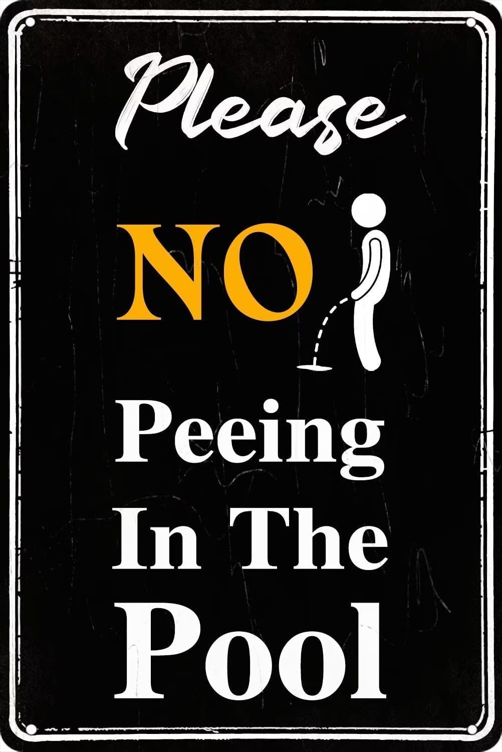 Anceky Style-9 Funny Please No Peeing In The Pool Metal Tin Sign, Retro Pool Rules Sign For Outdoor Swimming Pool Terrace Cabin Home Wall Decoration 8X12 Inch