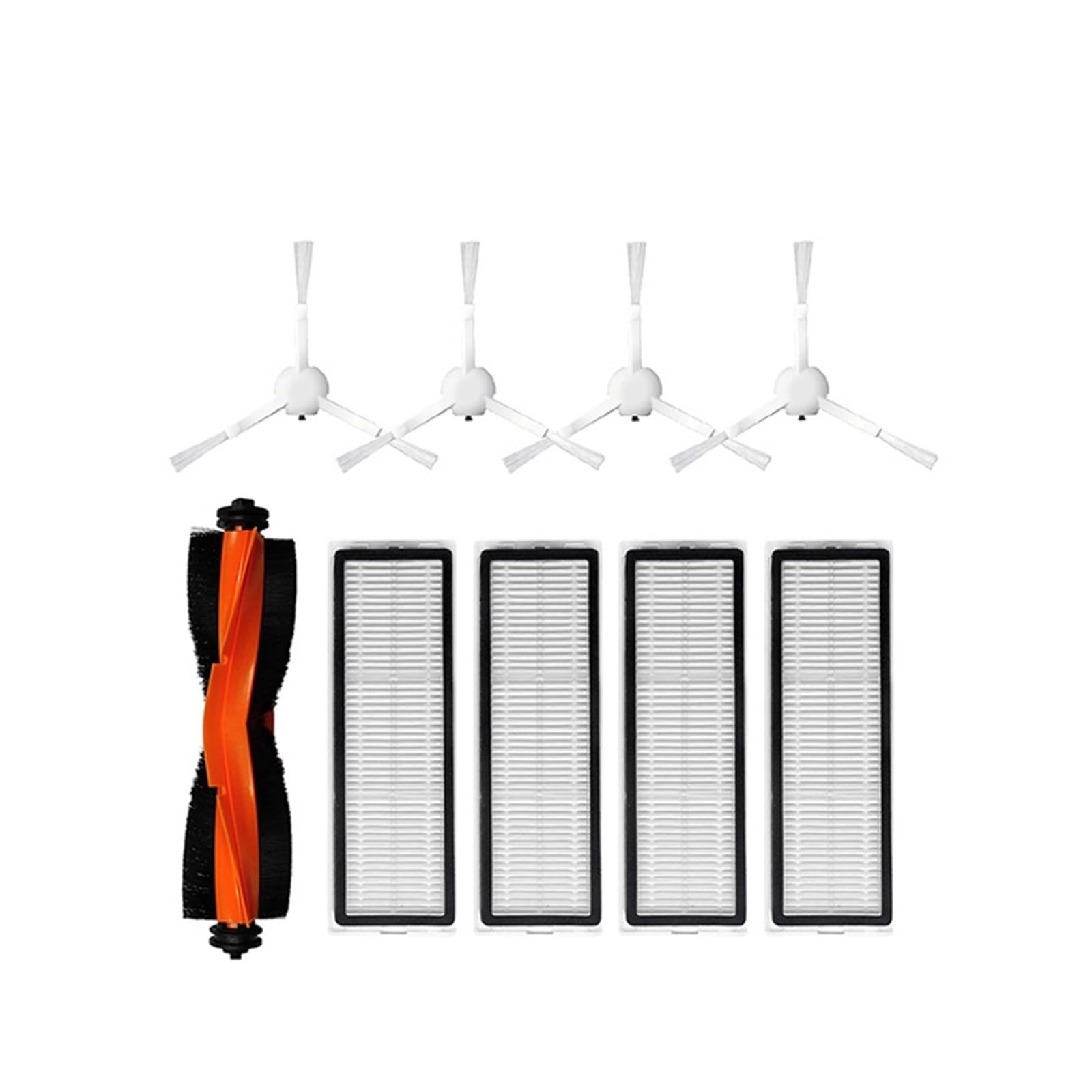 Kicici Compatible With Xiaomi Mijia Robot Vacuum Mop 3S B108CN Vacuum Cleaner Parts Main Side Brush Hepa Filter Mop Pad Replacement Accessories(9pcs)