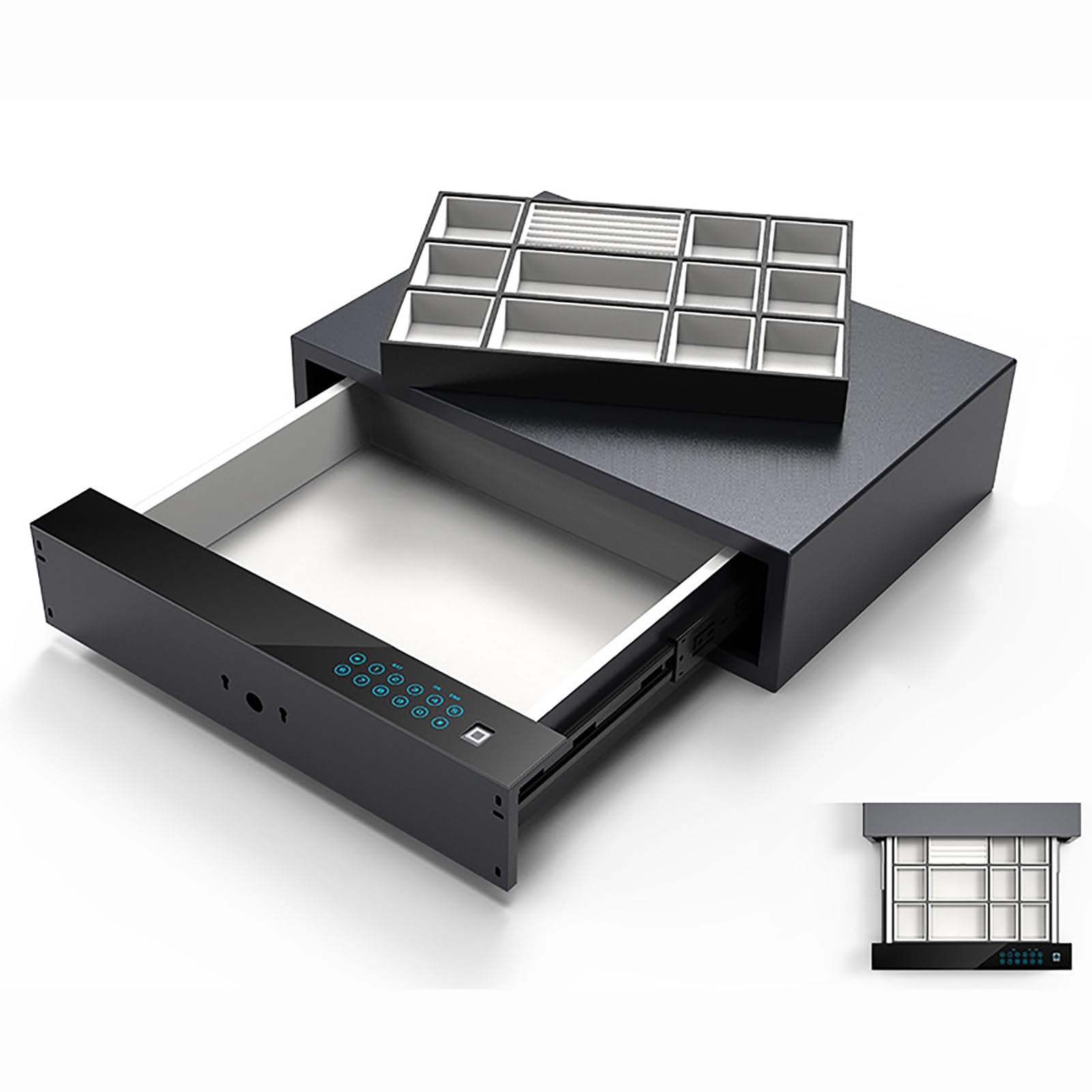 Caja Fuerte Camufladas Cofre Empotrable Caja Fuerte con Cajón con Espacio de Almacenamiento de Doble Capa(46cm/18in)