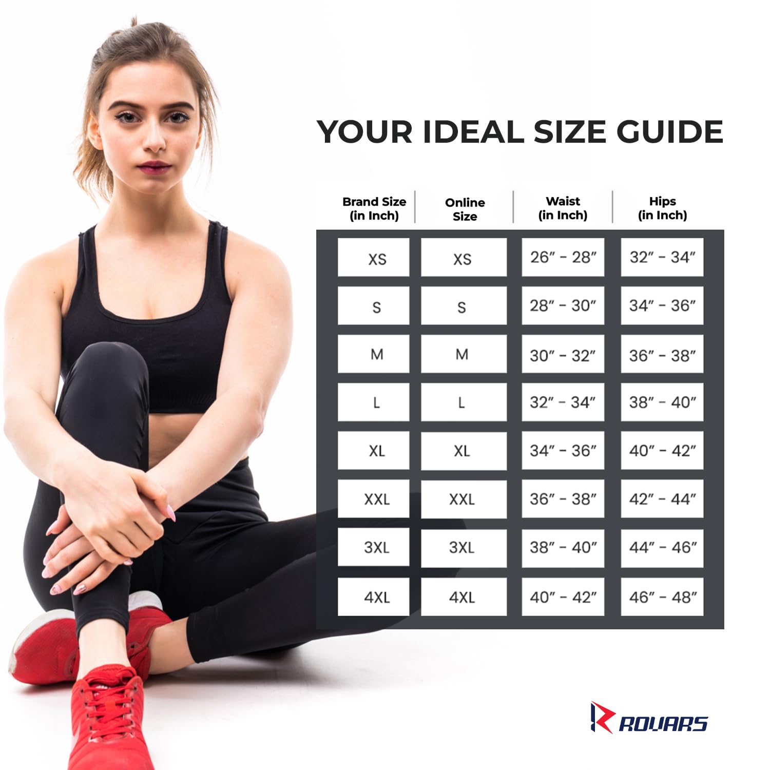 ROVARS Lycra Capri Black_S 4