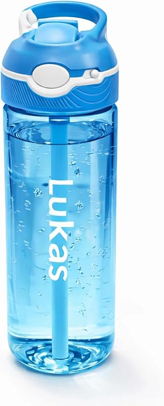 loongway Personalisierte Trinkflasche Kinder mit Namen - Wasserflasche Kinde 750ml - Trinkflasche mit Strohhalm BPA Frei - Geeignet für Schule Sport und Outdoor-Aktivitäten
