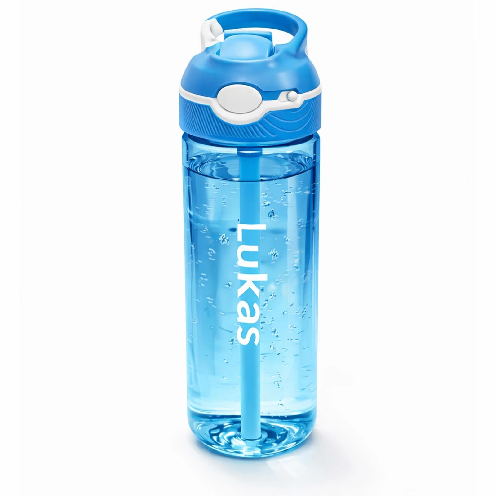 loongway Personalisierte Trinkflasche Kinder mit Namen - Wasserflasche Kinde 750ml - Trinkflasche mit Strohhalm BPA Frei - Geeignet für Schule Sport und Outdoor-Aktivitäten - 2