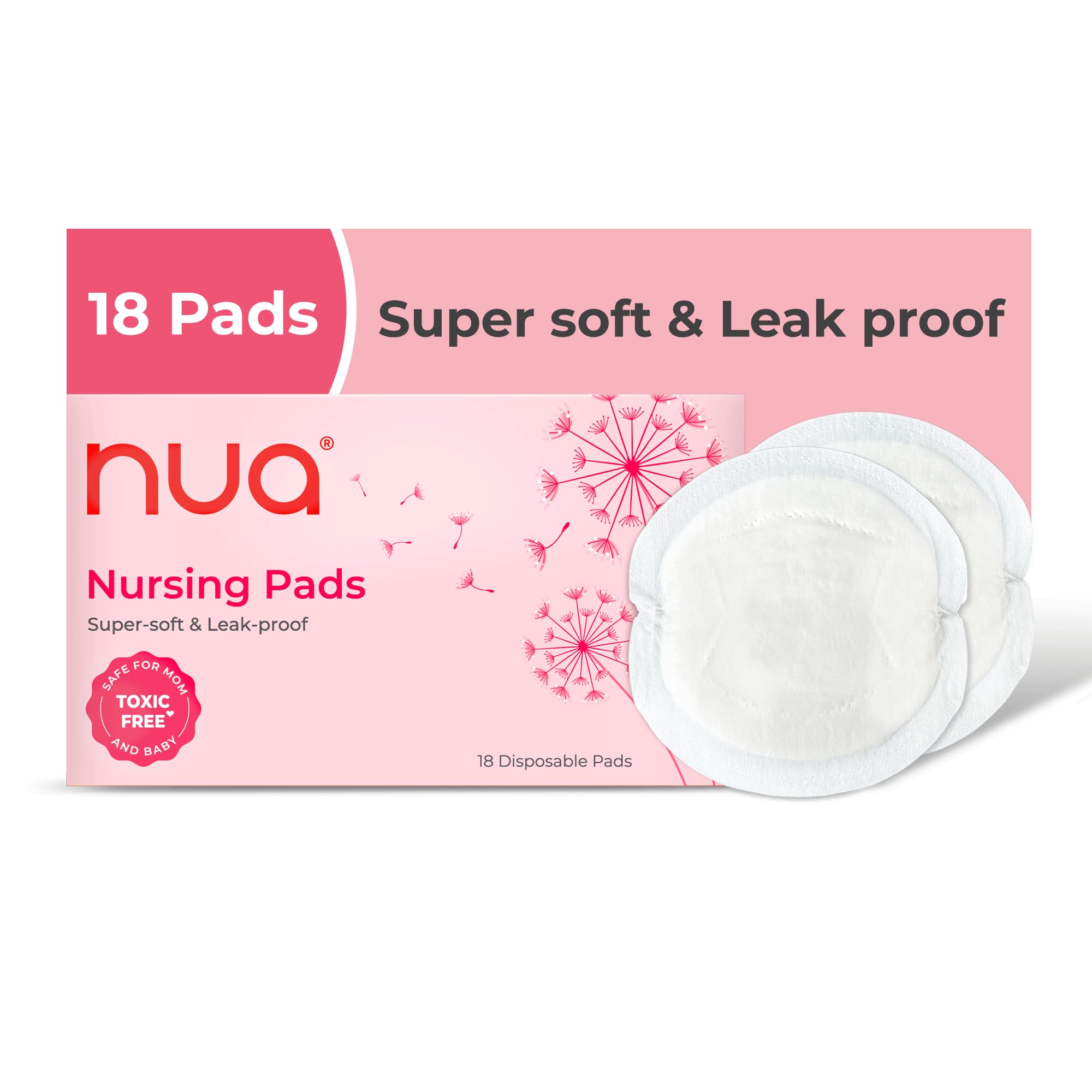 Nua Disposable Nursing Breast Pads | Pack of 18 Disposable Pads | Soft & Breathable | Leak Protection During Breastfeeding | Discreet & Comfortable Fit | Ultra - Absorbent | 100% Toxic-Free | Safe for Mom & Baby | Nursing pads for breastfeeding | Breast pads for leaking milk |-image-31