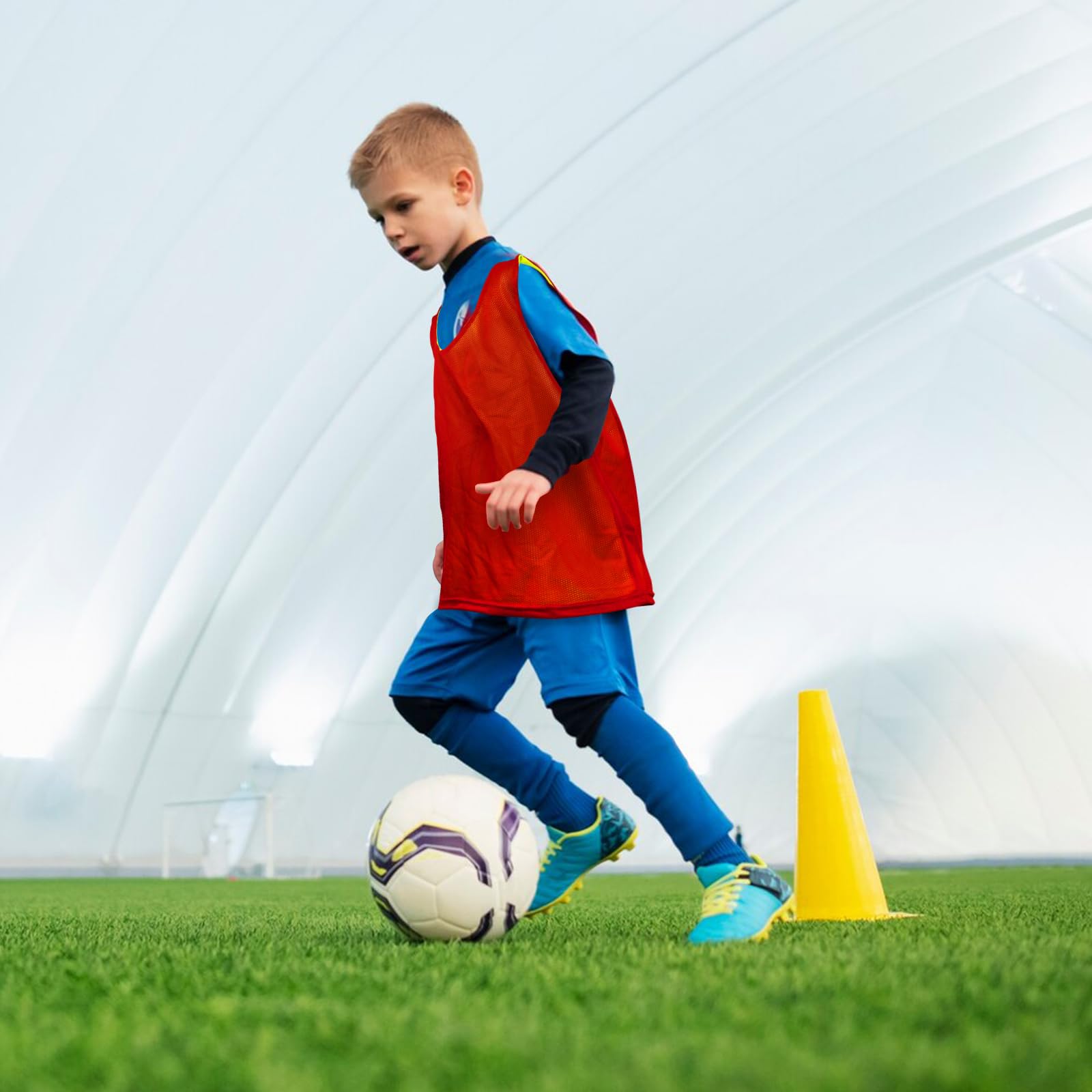 Linkidea Chaleco de equipo de fútbol de doble cara para niños de 6 a 12 años, pinnies reversibles para deportes y práctica (paquete de 12)