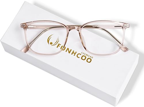FONHCOO Lentes con bloqueo de luz azul TR90 para mujeres y hombres, con marco transparente a la moda, antirreflejos, antirreflejos, para computadora