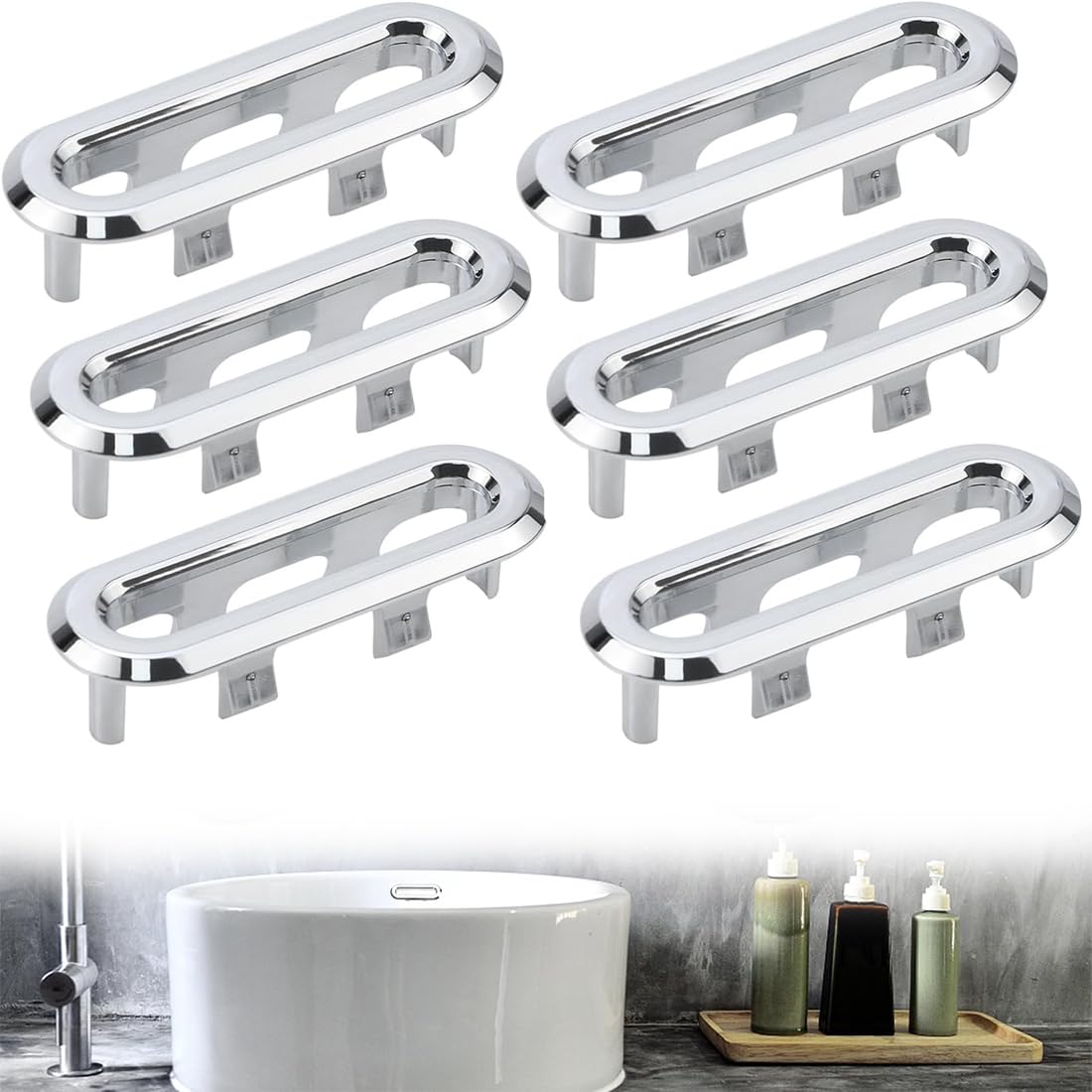 4 anelli troppo pieno rotondi per lavello cucina bagno copriforo