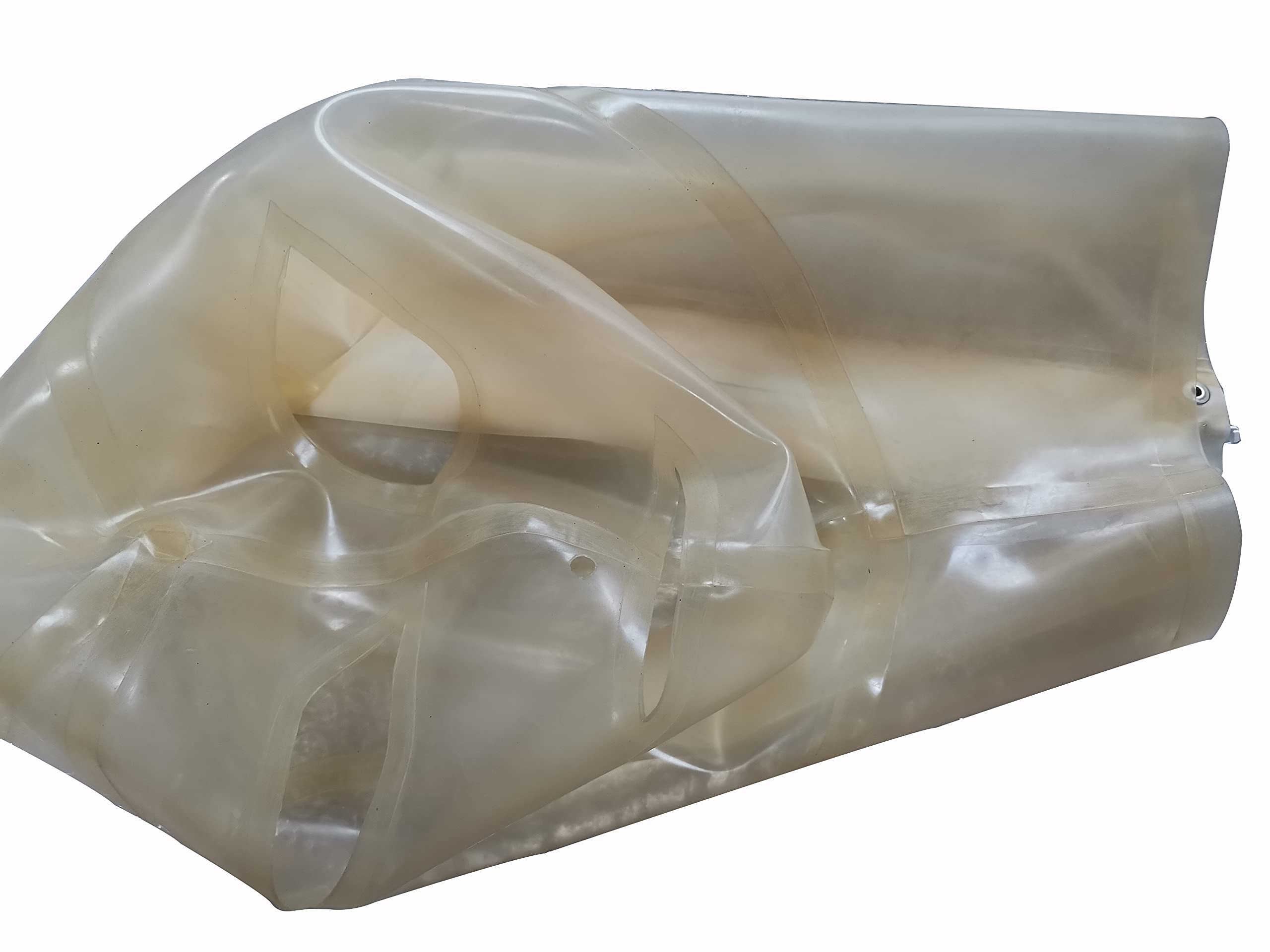 MFMYEE Cagoule en latex transparent, laissant apparaître les yeux et la bouche, masque de jeu de rôle SM/bondage, masque de fête/Halloween, avec fermeture éclair. (M)