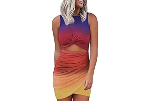 Reggae Sensation: Women's Summer Sleeveless Twist Bodycon Dress