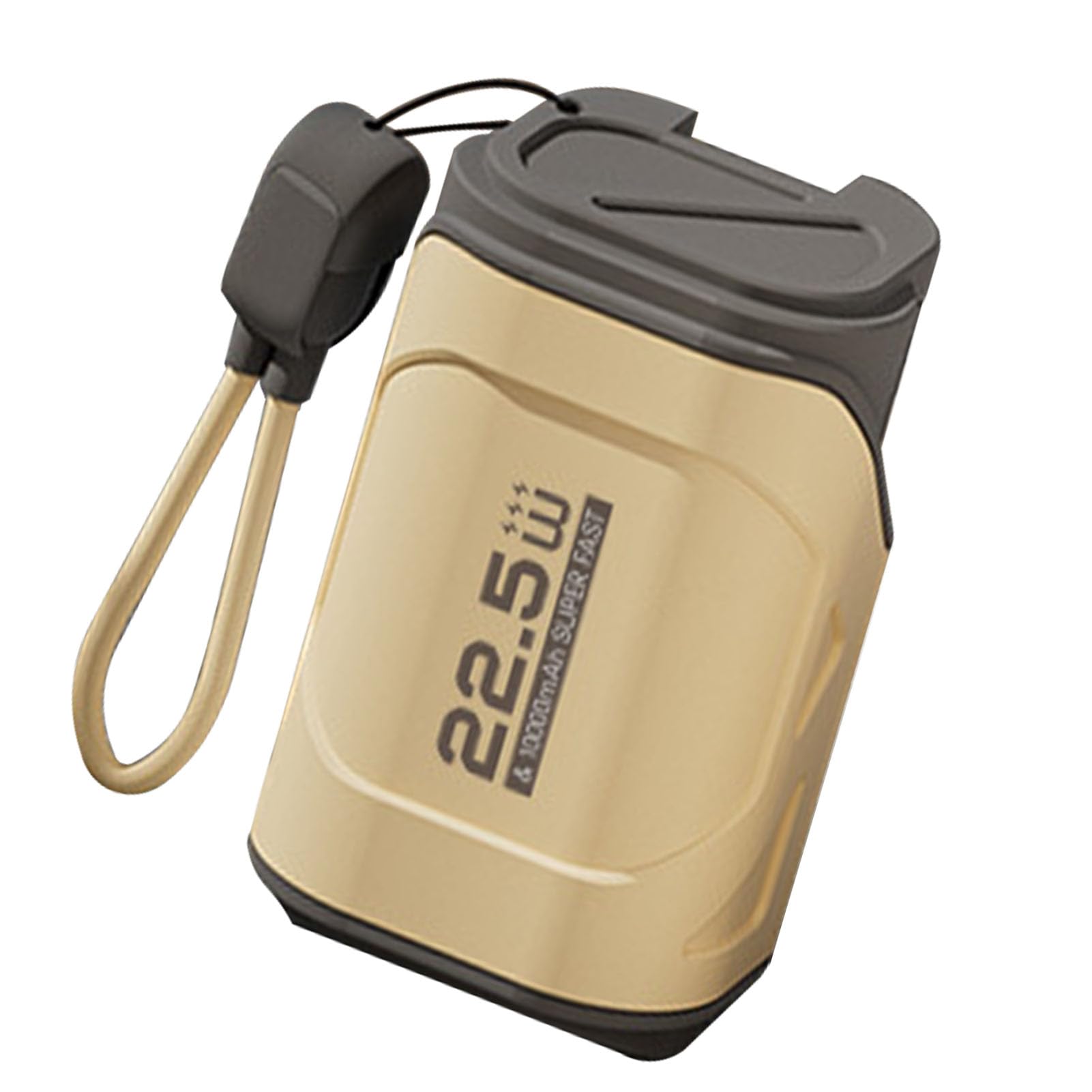 Power Bank da 10000 MAh con Presa a Muro CA e Cavo di Ricarica Portatile a Ricarica Rapida per Dispositivi IOS Batteria Esterna Compatta da Viaggio per L'uso OnTheGo (Giallo del deserto)