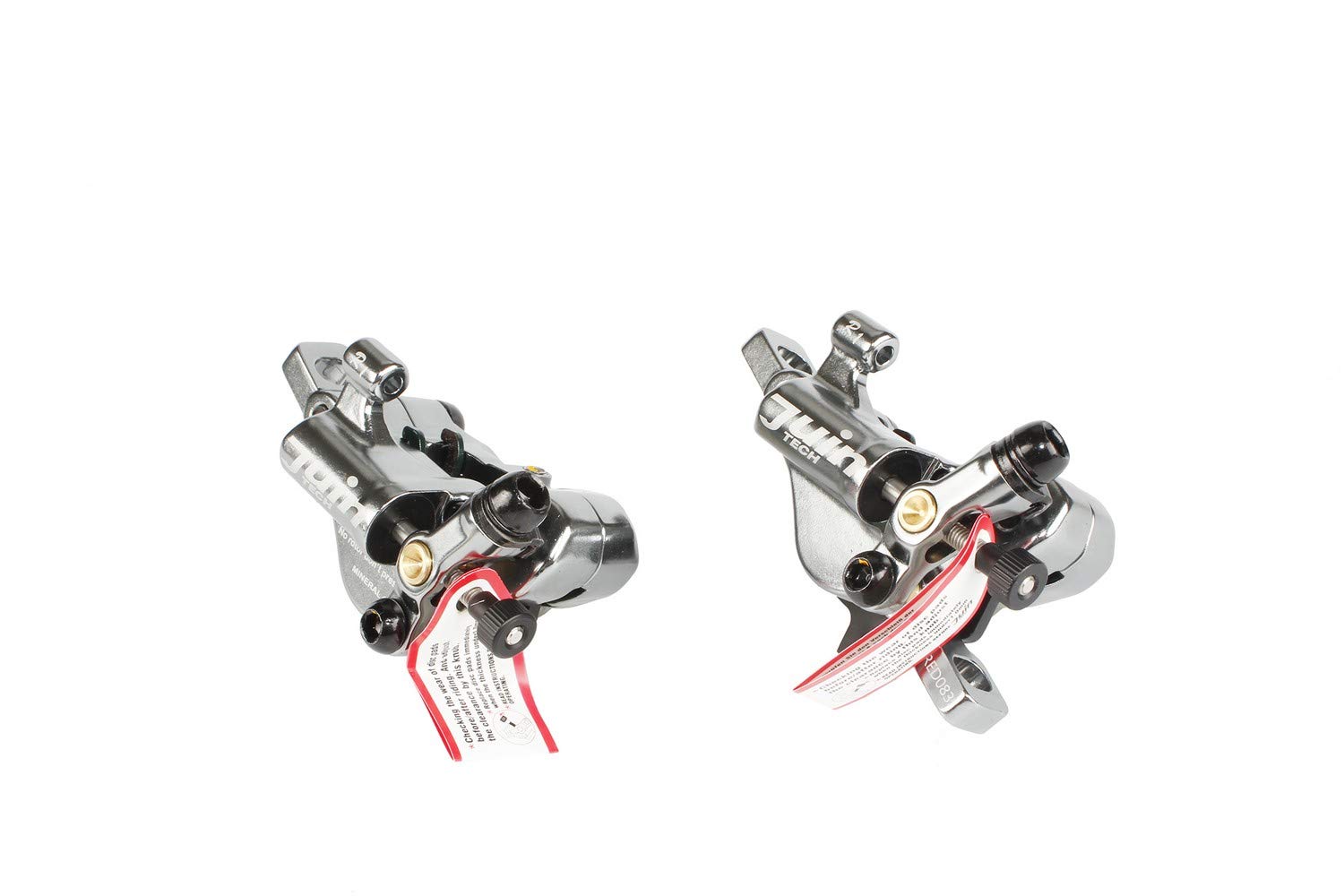 Juin TechR1 Cable Actuated Hydraulic Bicycle Bike Disc Brake Caliper Set Extra Lightweight Hybrid Brake for Road/Cyclocross/Gravel/E-Bike/Folding Bike etc. use (Silver)