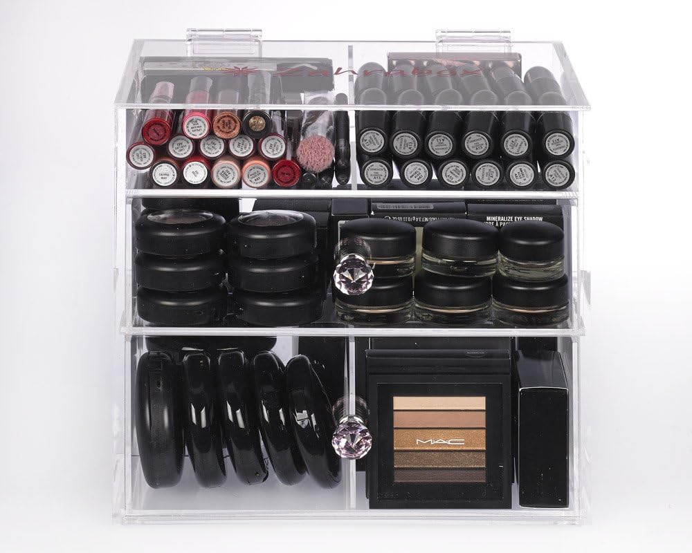 Zahra Beauty acrylic Makeup Organizer- Double Diamond. makeup drawers