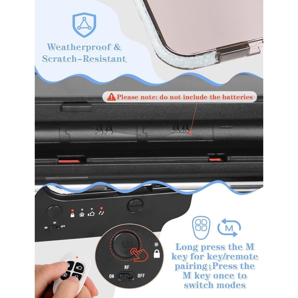 Intelligente Katzenklappe mit 3 Halsbandsensor-Schlüsseln, RFID Katzenklappe, Halsbandaktiviert mit Fernbedienung, 4-Wege-Verriegelung Katzenklappe