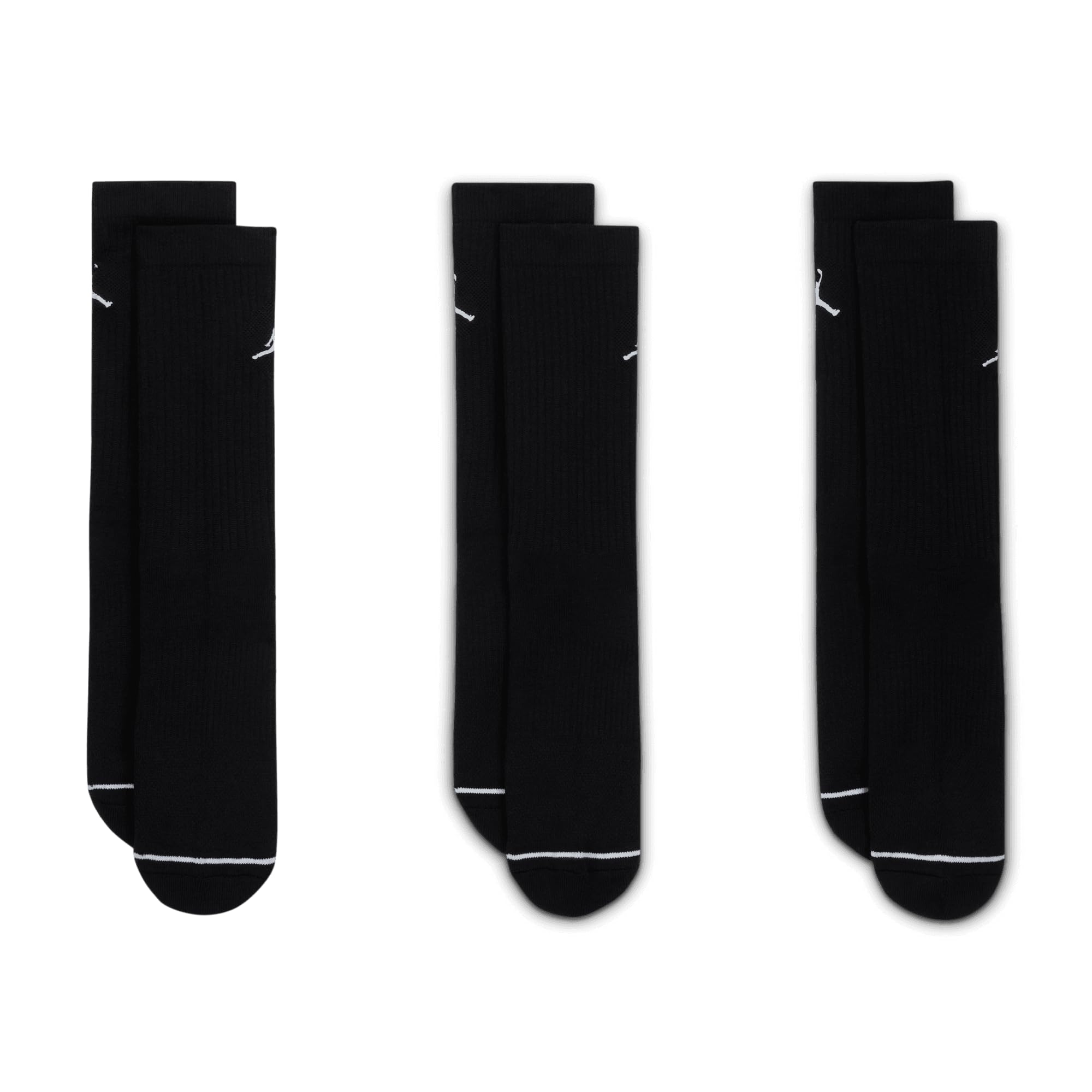 Nike Jordan Everyday Crew Socks (3 pairs) Adult DX9632-010 (BLACK/WHIT), Size XL