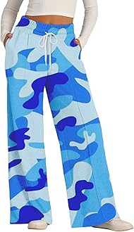 Womens Wide Leg Sweatpants Lightweight High Waisted Joggers with Pockets Baggy Comfy Drawstring Lounge Pants 2024