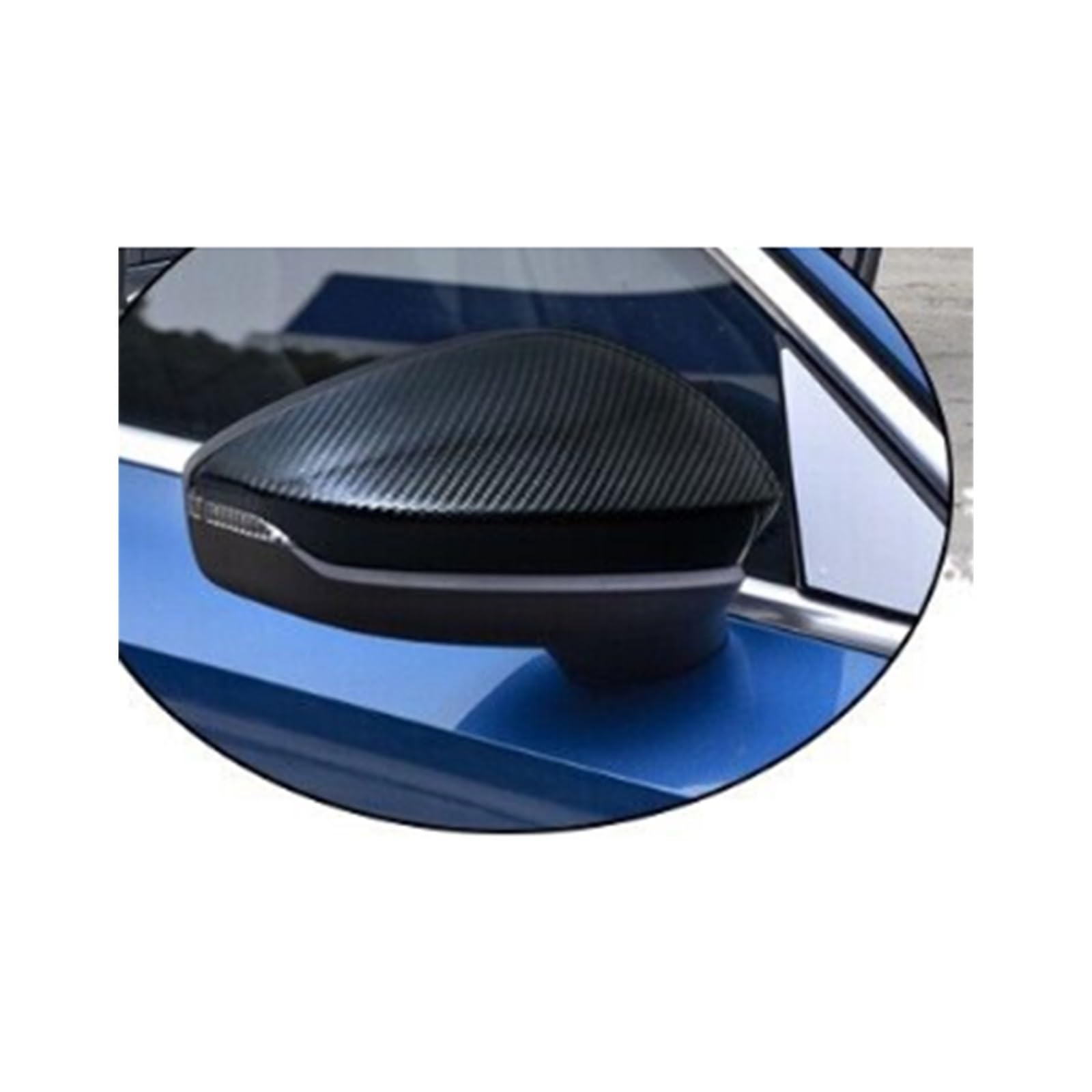 Calotta Specchietto Retrovisore Per Ford Per Focus MK4 2019-2024 Copertura specchietto retrovisore laterale Rivestimento custodia retrovisore in fibra di carbonio Copertura Specchio(Glass black 1 pair