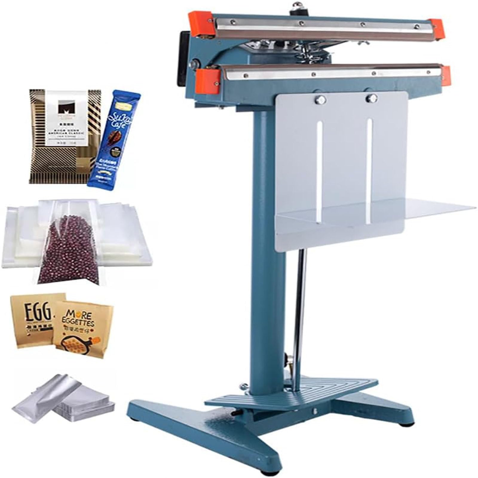 Machine à sceller à chaud avec pédale, scellant à impulsion pour sacs en Mylar, longueur d'étanchéité 350/450/650 mm, temps d'étanchéité 0,2 à 2 secondes, compatible avec sacs en plastique PE/PP
