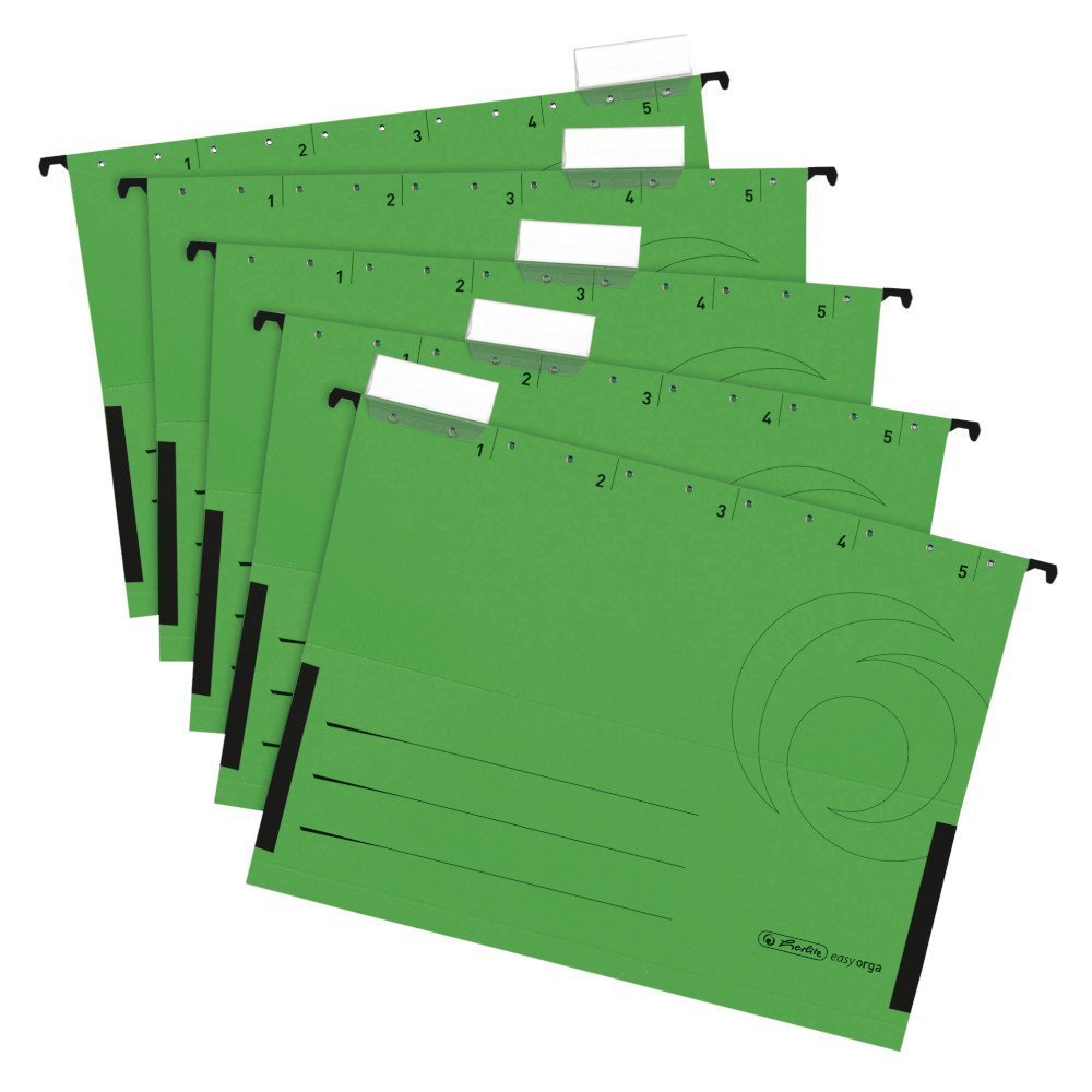 Herlitz 5874755 Hängetasche, seitlich geschlossen, Organisationsdruck, farbig sortiert (Hängetaschen, Grün, 30)