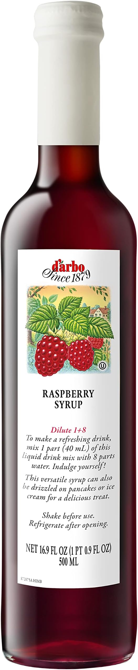 D'arbo All Natural Raspberry Fruit Syrup, 16.9oz