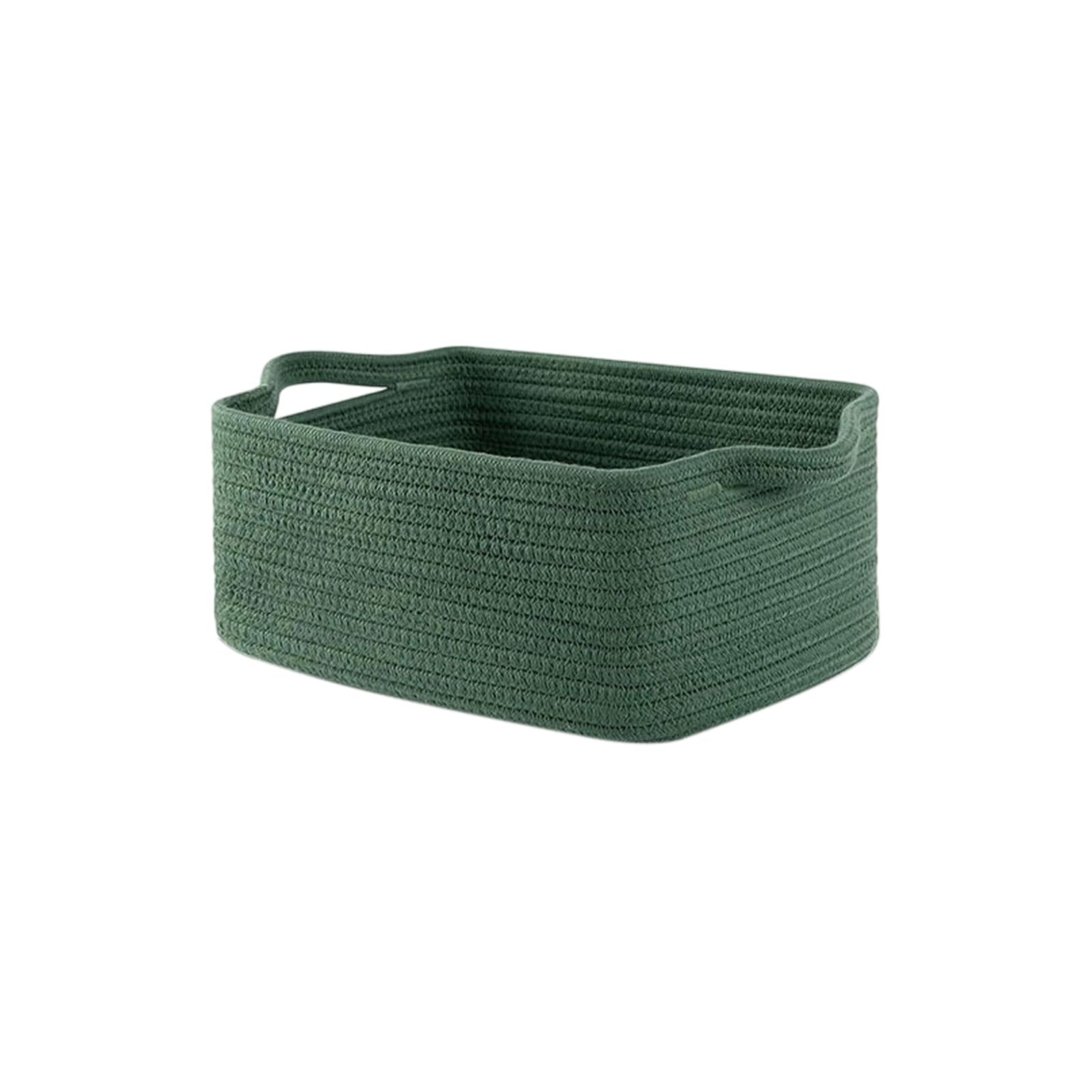 Buxuaaaa Army Green Home Organizers Woven From Cotton Rope Materials For Neat Tidying Solution Various Rooms Handwoven Storage Basket