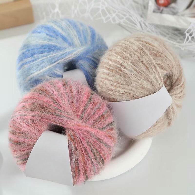 8/12/16/20 Piezas 50 g de Hilo de Mohair Degradado, Hilo de Mohair Suave para Tejer, para Tejer suéteres, Bufandas, Gorros y Guantes de Crochet