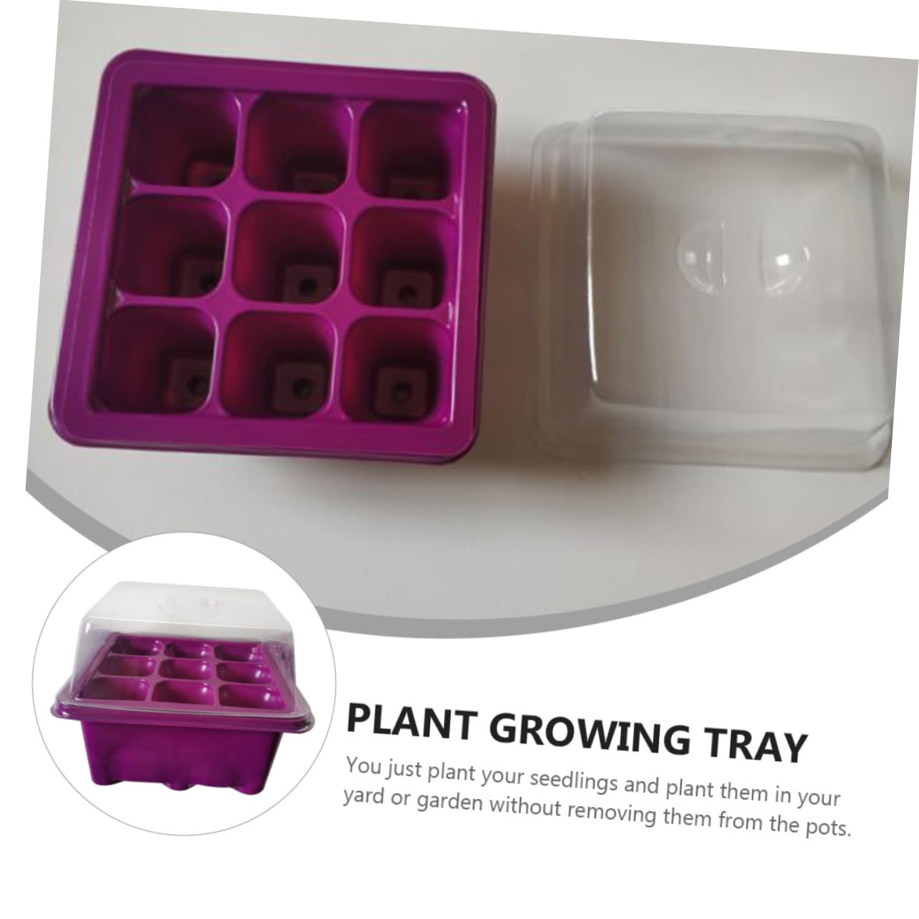 Toyvian 2 Series Caja De Vivero Bandeja para Múltiples Plántulas Maceta para Germinación De Plantas De Interior Bandeja Propagadora De Jardín De Drenaje con Tapa 2 Piezas*2