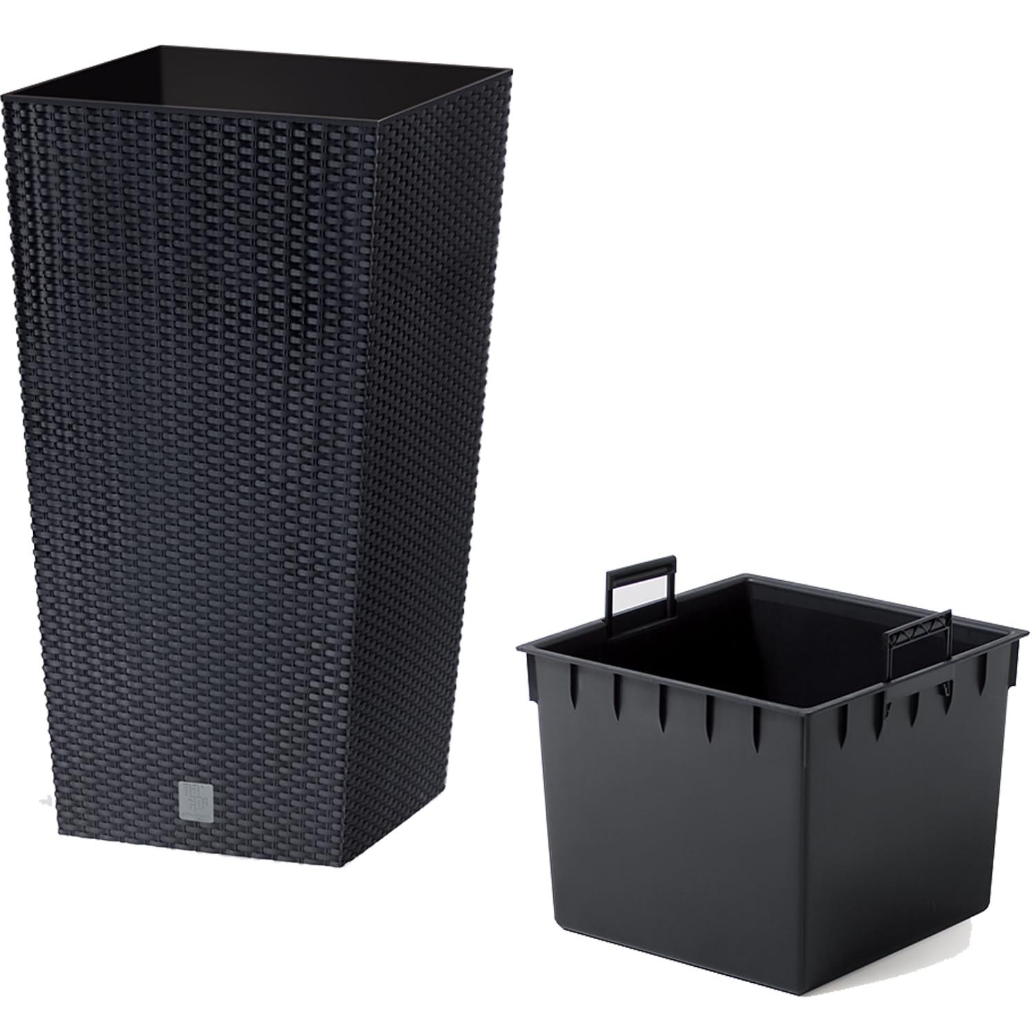 Prosper Plast DRTS325-S433 32.5 x 32.5 x 61 cm "Rato" Square Flowerpot - Anthracite (1-Piece)