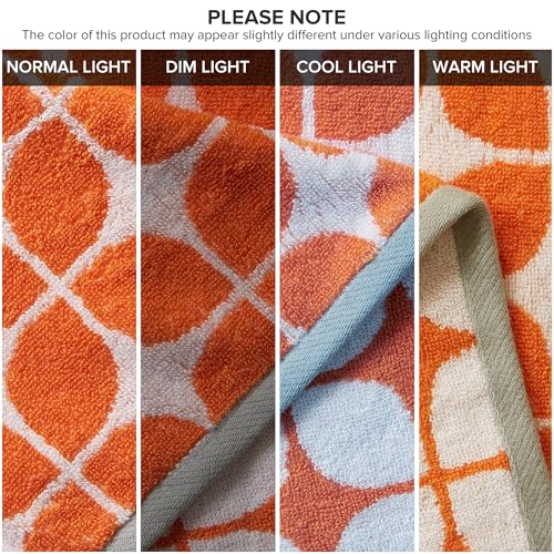 Intelligent Design Lita Cotton Bathroom Towels, Jacquard Highly Absorbent Bath Towel Set, 6-Piece Include 2 Bath Towels & 4 Hand Towels, Orange Grey - Cosy Home Interiors Intelligent Design Lita Cotton Bathroom Towels, Jacquard Highly Absorbent Bath Towel Set, 6-Piece Include 2 Bath Towels & 4 Hand Towels, Orange Grey - Image 8