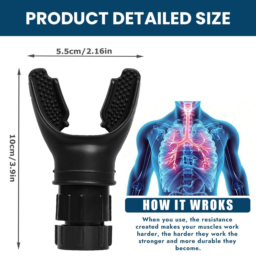 Entraîneur Respiratoire Oxyfit – Résistance Réglable, 5x10cm, Silicone/ABS, Pour Muscler Les Poumons – Sport, Récupération