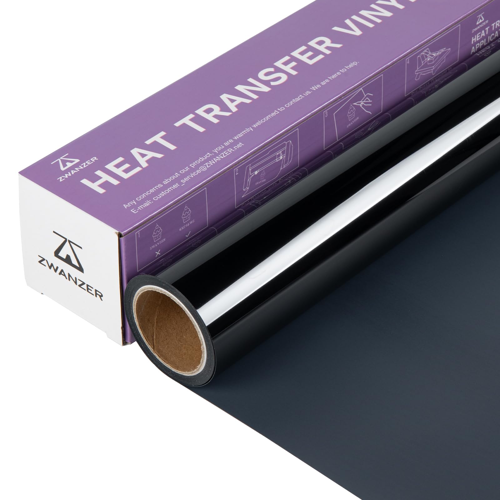 Zwanzer 30.5cm x 3.66m Plotterfolie Stoff Stofffolie für Cricut und Silhouette Cameo, Verwendung in T-DIY-Kleidung und Anderen Stoffen