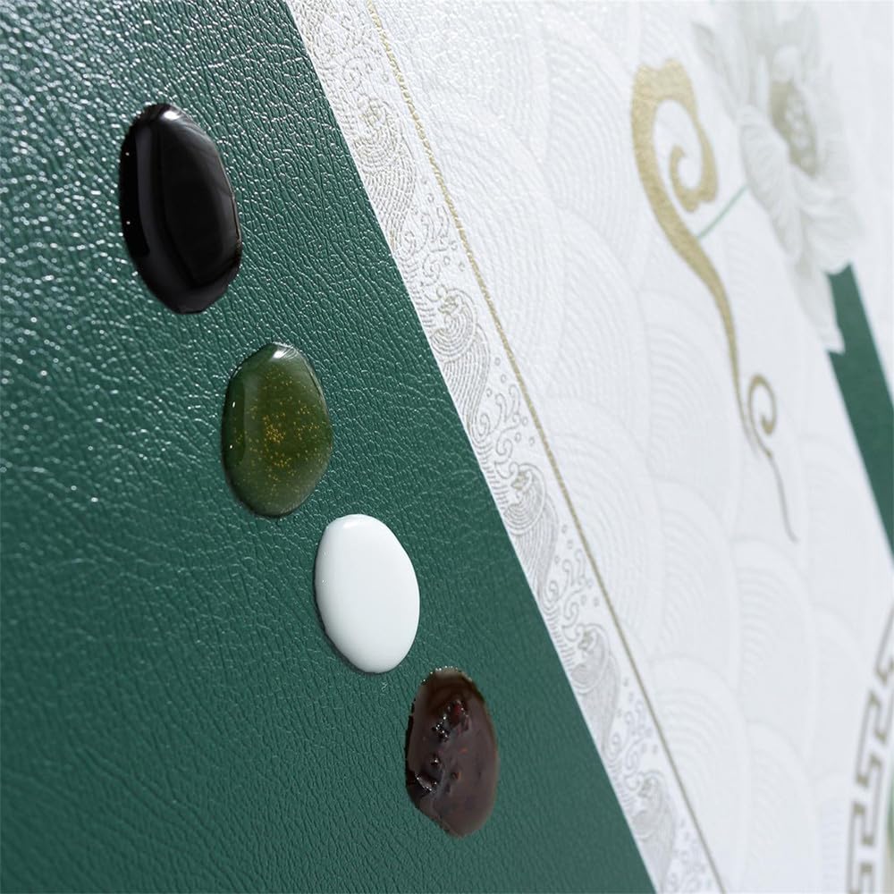 1PC Lotus Style PVC impermeabile antiolio resistente alla trazione non lavabile tovaglietta multi formato tovaglia stampata, verde scuro e bianco, 140,240 cm