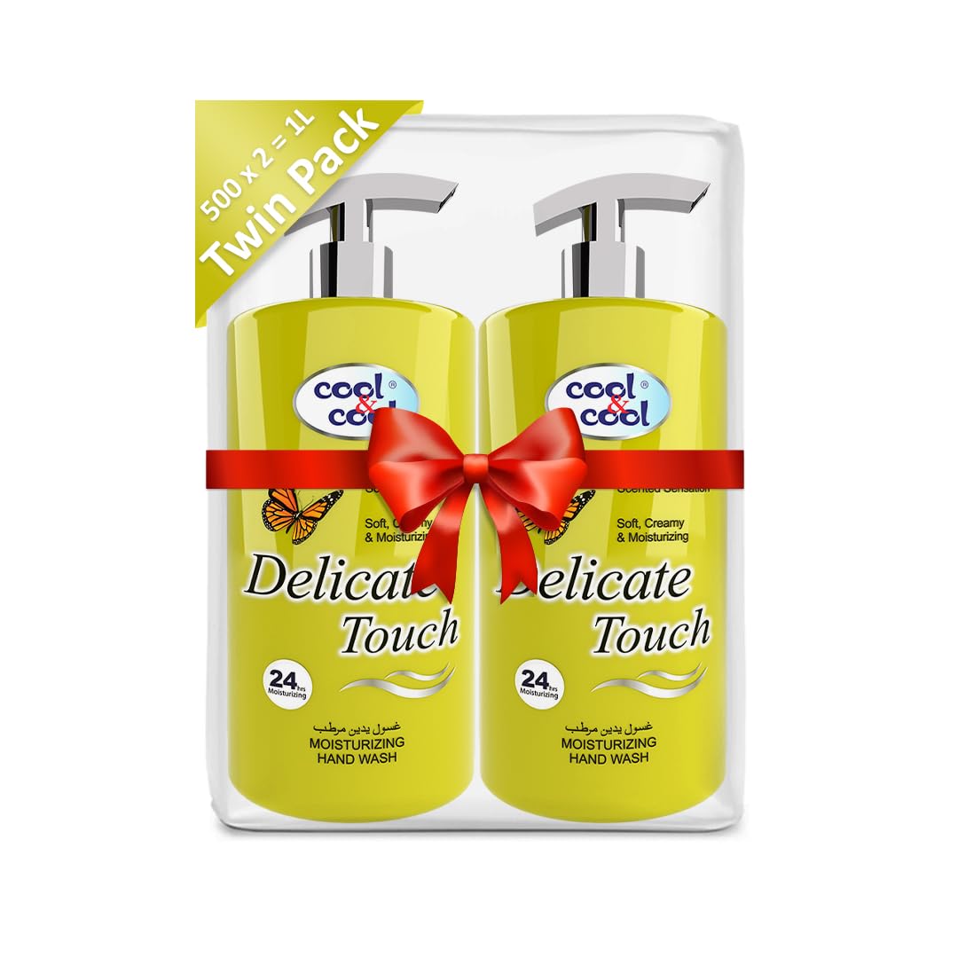 Delicate Touch Moisturizing Hand Wash 500 Ml (Pack of 2)- Aromatic, Soft & Creamy Formula for Refreshing Cleanliness 1 Liter