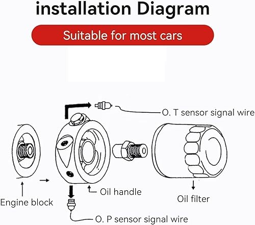 Miniatura 4 de Placa sándwich de aceite, adaptador de presión de aceite y manómetro de filtro de aceite, adaptador universal de rosca de filtro de aceite,