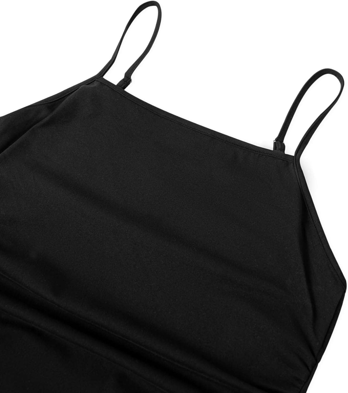 Remidoo Women Side Slit Cami Top Spaghetti Strap Tank Top Sexy Fitted Camisole - Image 5