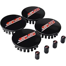 Set of 4 68mm=2.67 inches SS Wheel Center Cap Covers Hub Cap 3D Emblem + Valve Stem Caps Trim for 2016-2023 6th Generation Chevrolet Camaro