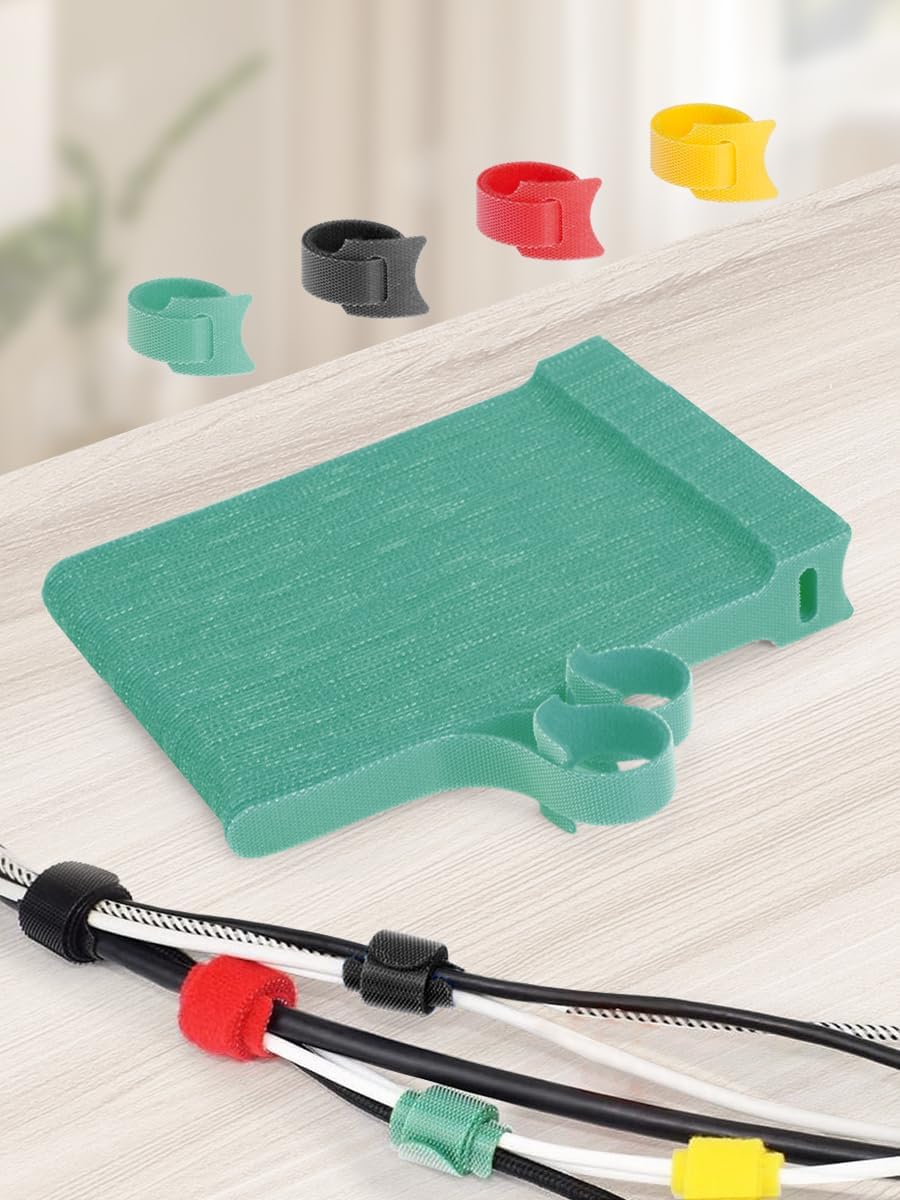 60 PCS 6 Inches Reusable Cable Ties, Garden Tie, Cable Label, Adjustable Cord Straps, Cable Organizer, Cord Wrap and Hook Loop Cords Management, Cord Organizer - Green