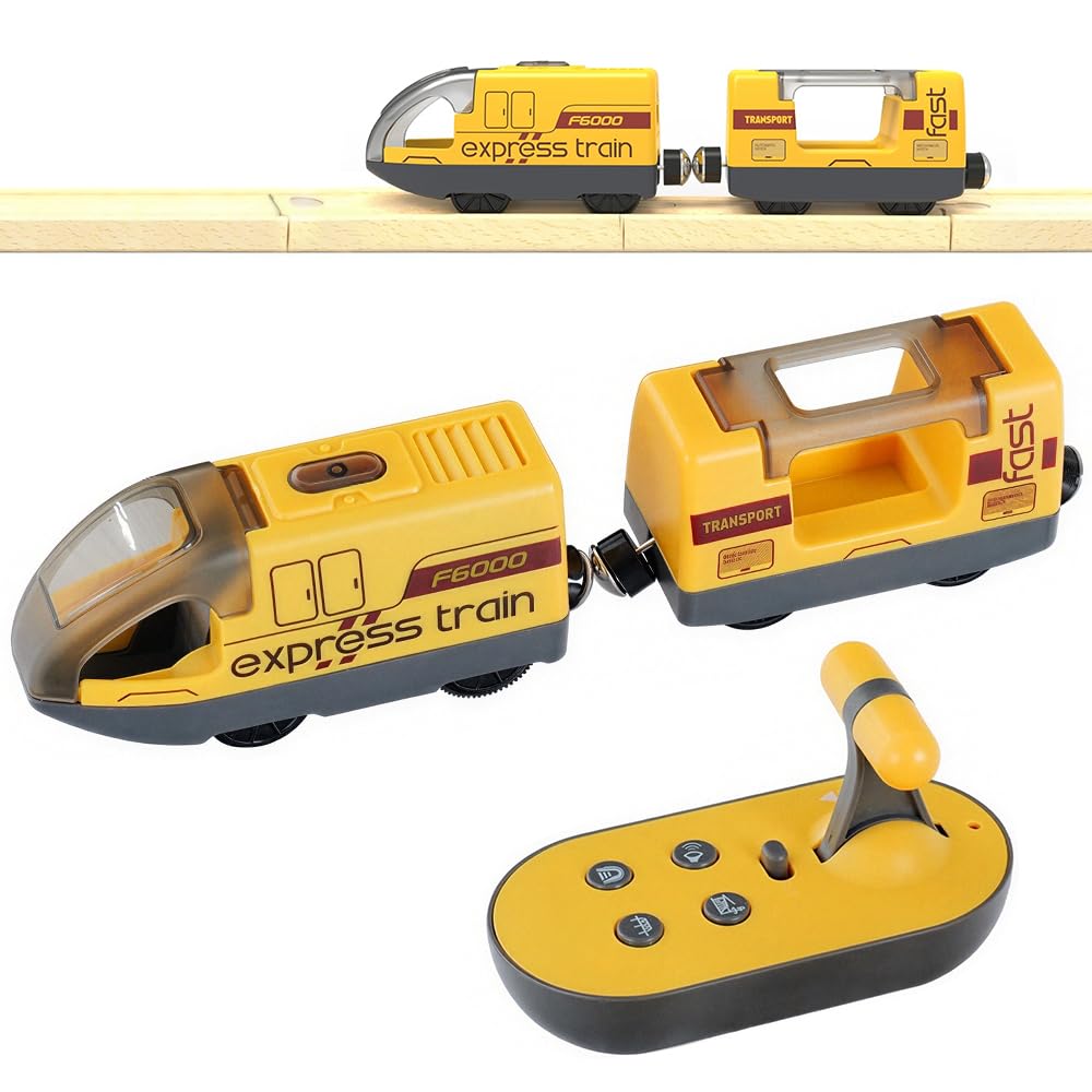 Zogxyc Electric Remote Trains Toy for Wooden Track with Sound Effect