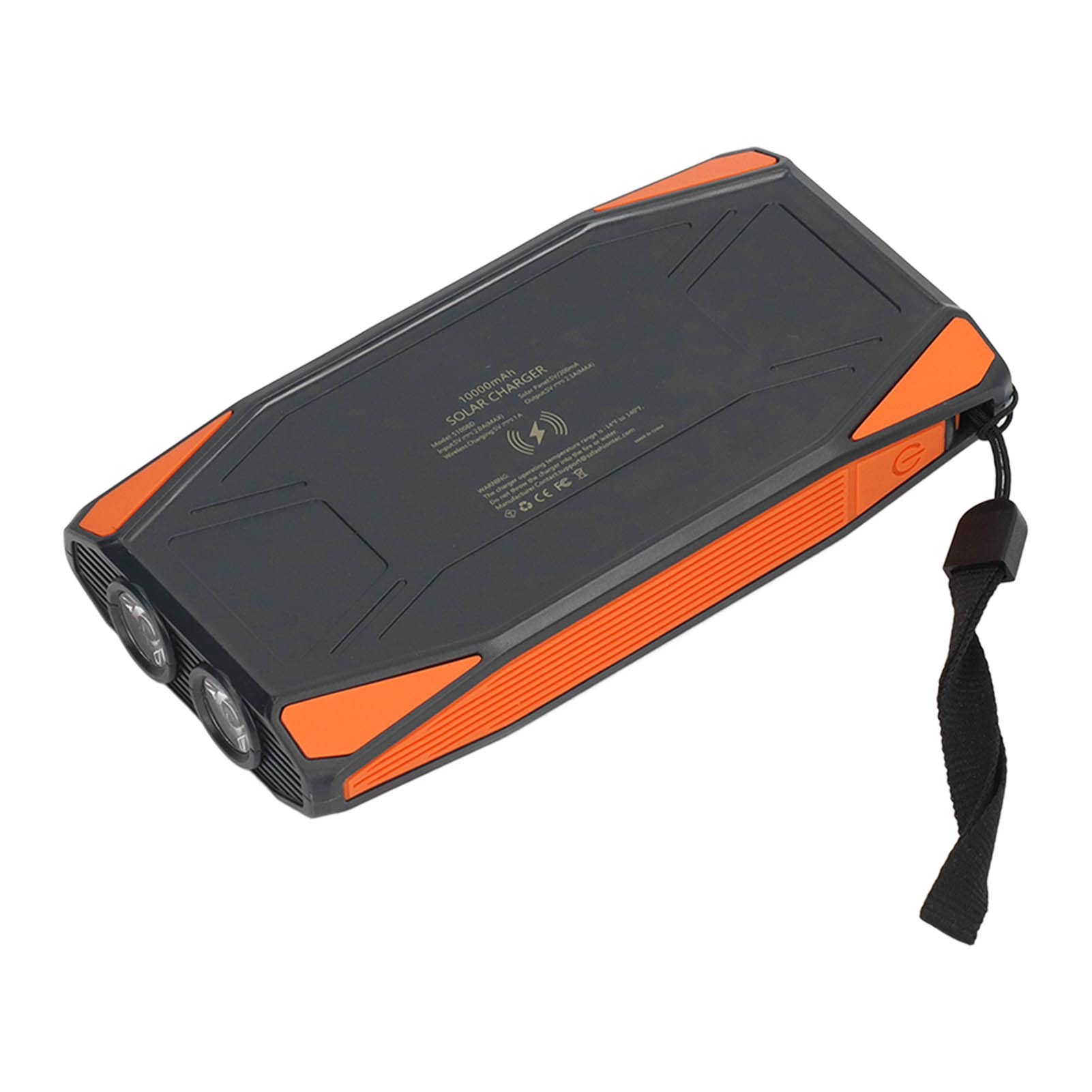 Power Bank Solare con Ricarica Rapida 10000mAh, Pannello | Ricarica wireless, doppie porte USB, compatibile per esterni, materiale ABS, design leggero