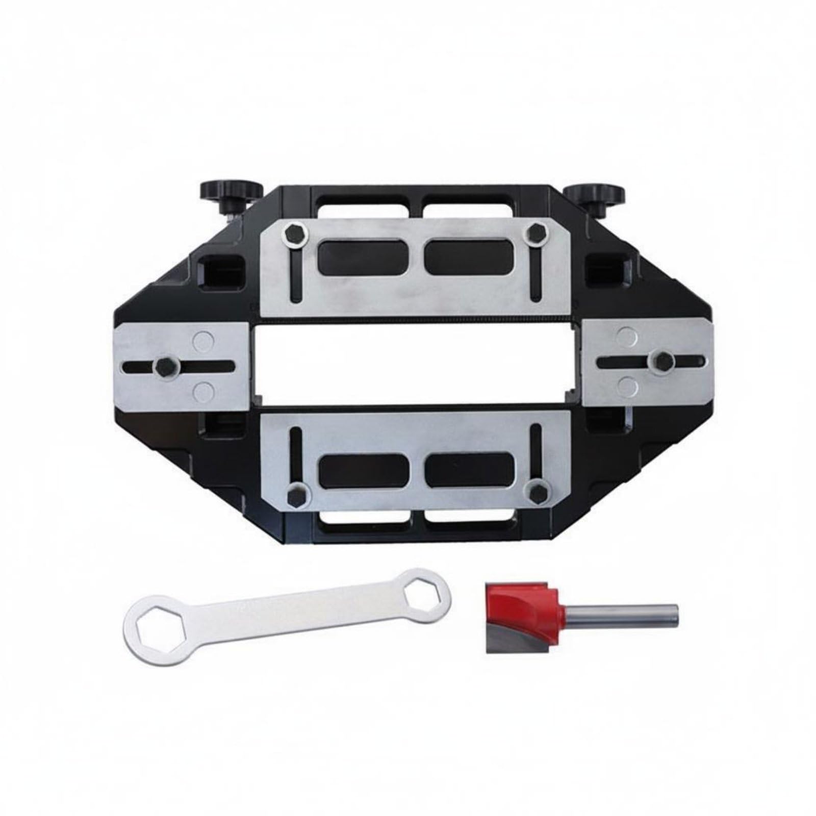 Attrezzo Slot Porta Guida per Cerniere Regolabile Morsetto Sicuro di Misura Integrata 18cm Adatto a Falegnami Montatori di Serrature Officina