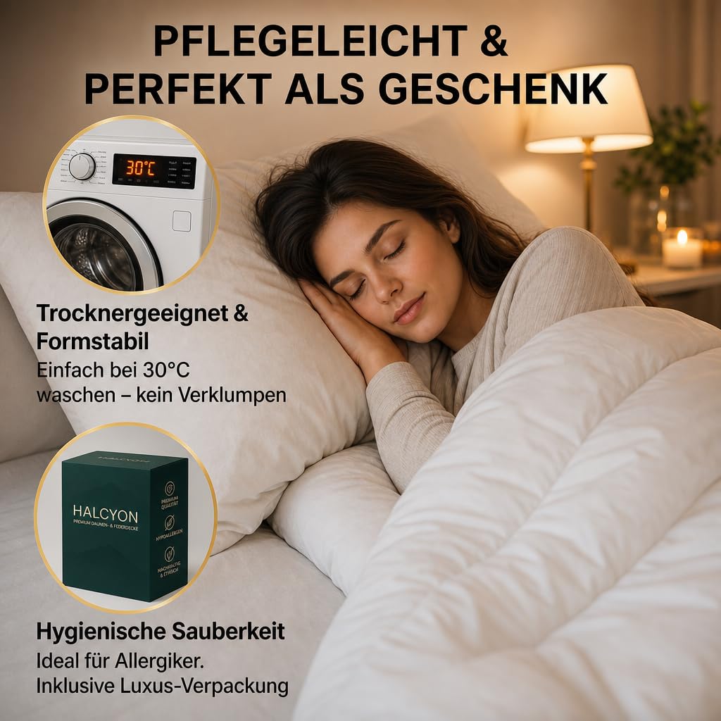 Bettdecke 135 x 200 cm, 90 % Daunen, Ganzjahresdecke, Leichte Daunendecke