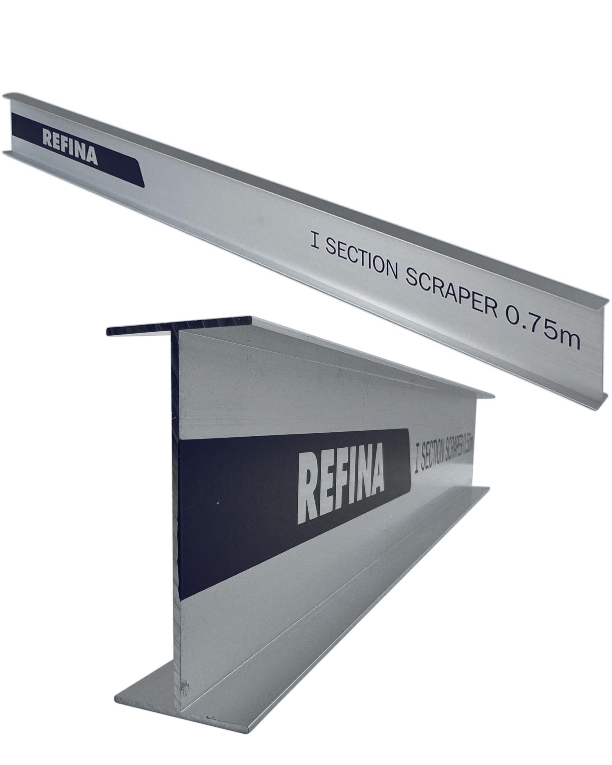 REFINA 2'6" (0.75m) I-Section Scraper Tool for Levelling, Flattening, Scraping & Render Finishes - 75 x 30mm Profile w/Straight Edge & Non-Marking Finish - Lightweight & Durable Aluminium I-Bar