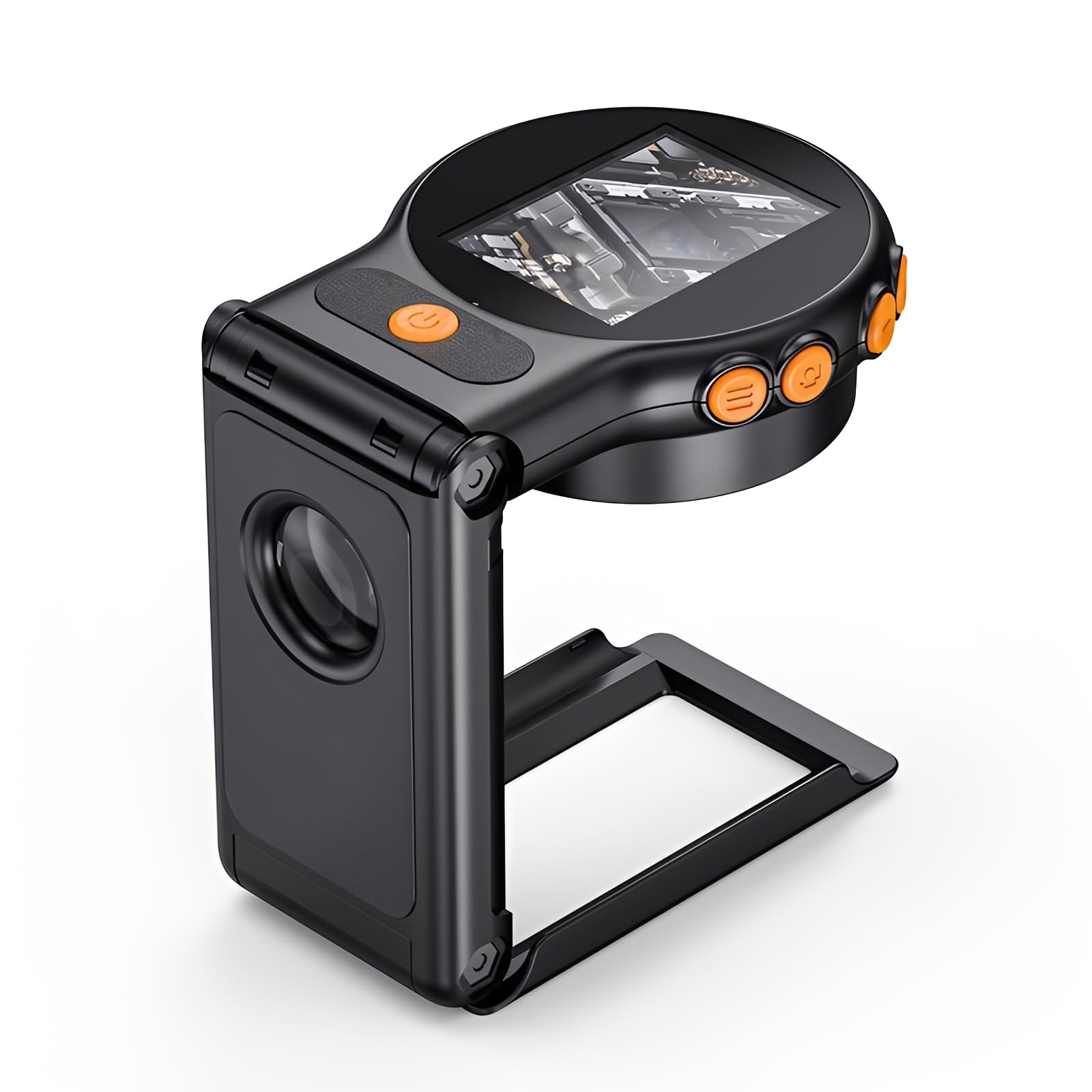 Handheld Digital Microscope 1080P Auto Focus 500X Magnification 2 IPS Screen 8 LED Lights Foldable Portable Compatible with