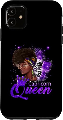 iPhone 11 Purple Capricornio Queen African American Woman Dec Jan Case