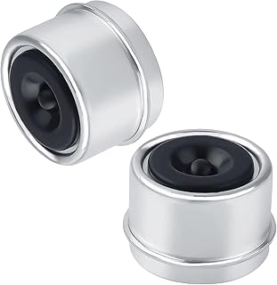 2 PCS Trailer Bearing Dust Cap Trailer Axle Grease Cap,1.98''Trailer Axle Dust Cap Cup Grease Cover Wheel Center Caps with 2 Rubber Plugs,Bearing Dust Cap for 2000 To 3500 Lb Trailer Axle Wheel Hub