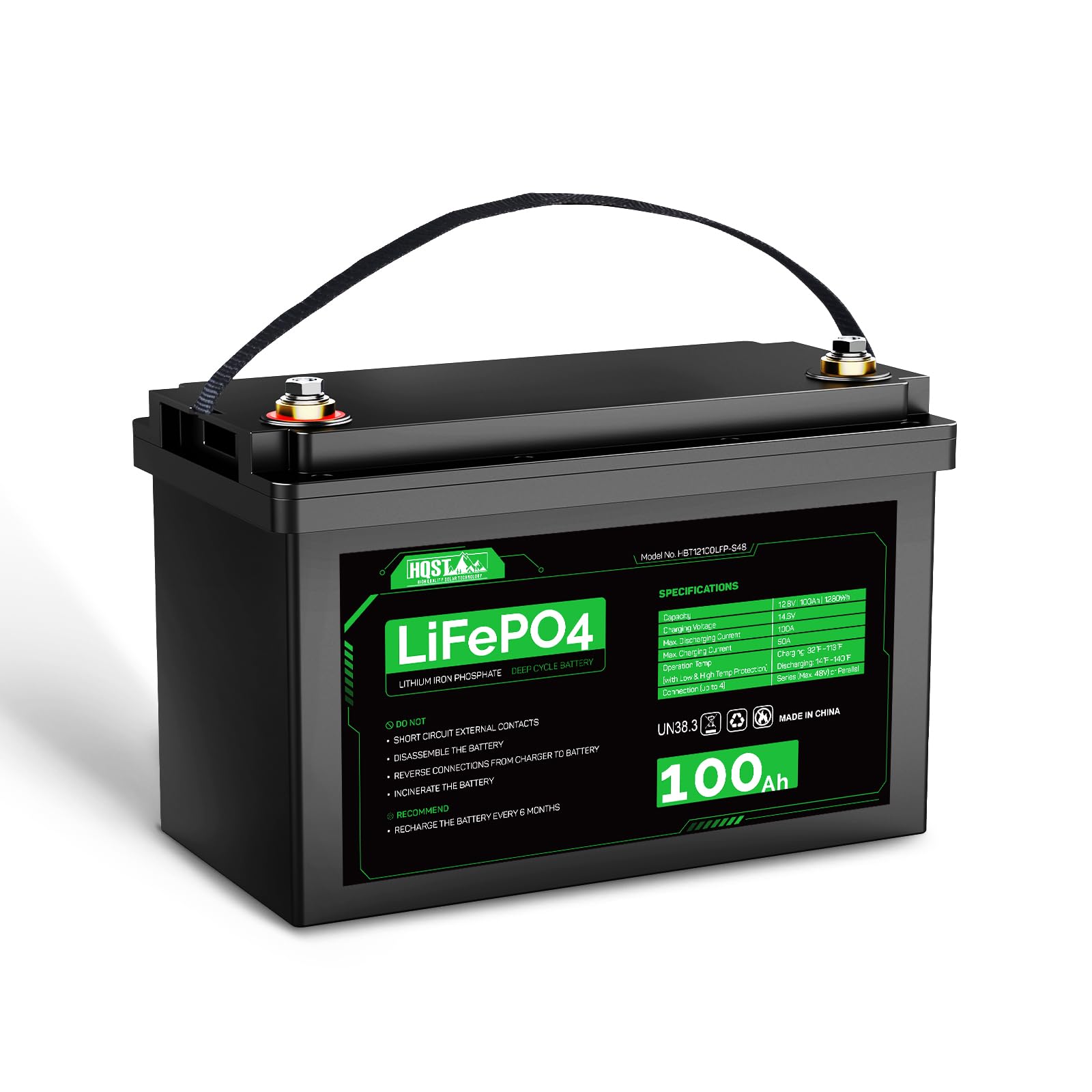 Amazon | HQST 12V 100Ah LiFePO4リン酸鉄リチウムイオンバッテリー 