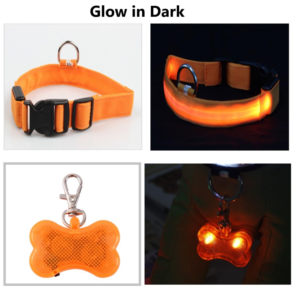 KARLOR Light up Dog Collar with LED Bone shaped Light Attachments - Image 2