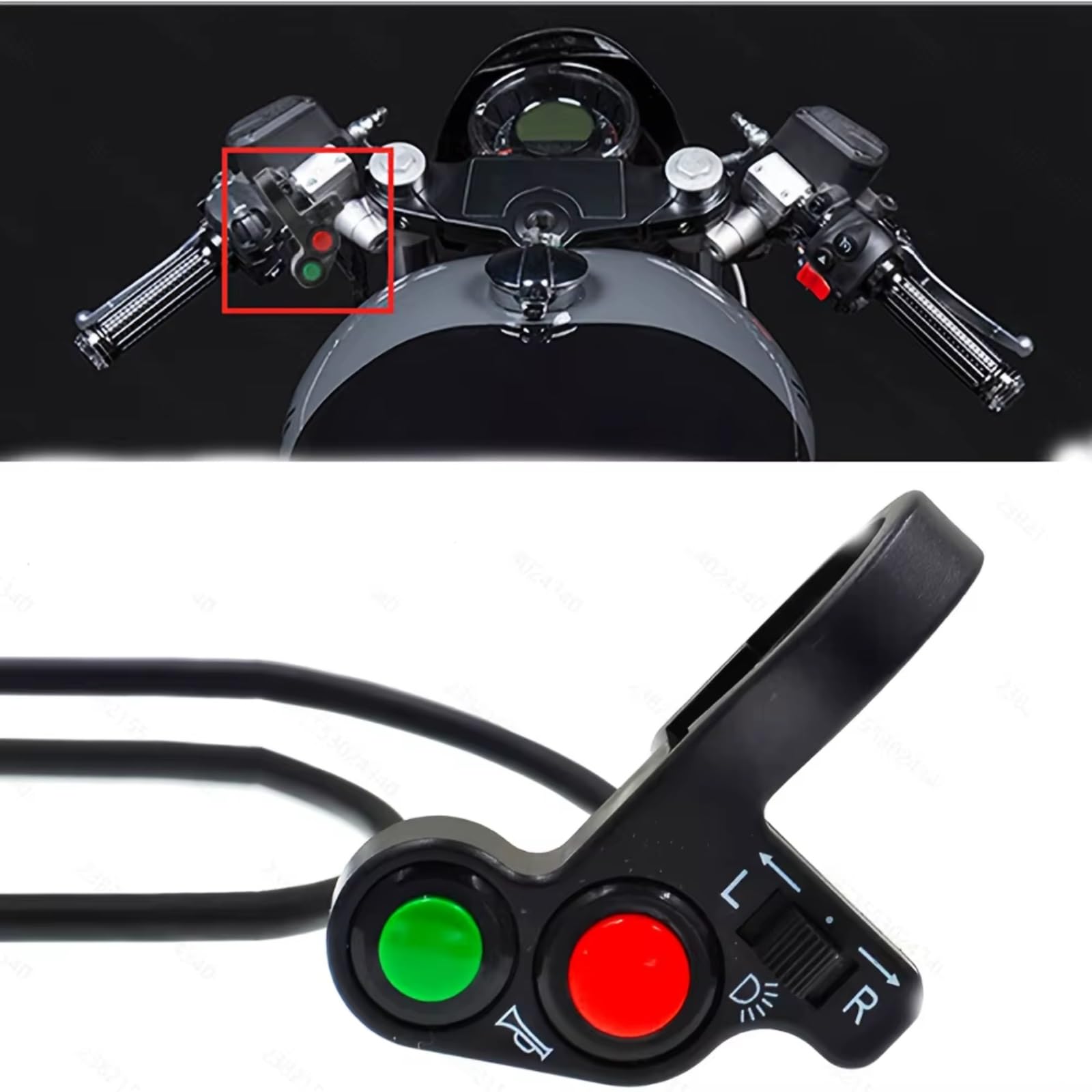 Interruttore Manubrio Da Moto Da 22 Mm 7/8 "per Parti Modificate Del Controller Delle Luci Degli Indicatori Di Direzione Del Clacson Universale Manubrio Kill Interruttore(2pcs)