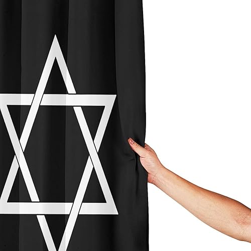 Miniatura 4 de Star of David - Cortina de ducha con ganchos, tela impermeable, para baño, duchas y bañeras, 72 x 72 pulgadas
