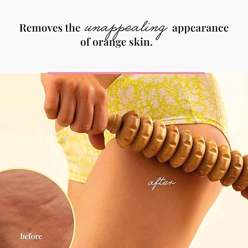 Miniatura 5 de Tuuli Accesorios - Rodillo de masaje de madera, rodillo corporal multifuncional para celulitis, tensión muscular y apoyo a la salud de la piel,